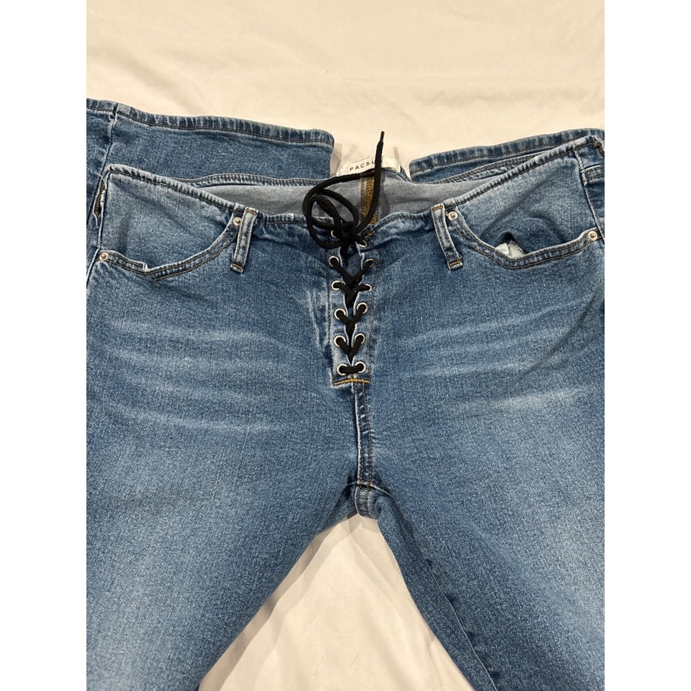 PacSun Low Rise Bootcut Jeans Medium Wash Lace Up Fly Y2K Size 29 - Picture 2 of 4
